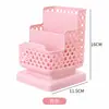 Portalápices de Escritorio de Tres Niveles Caja de Almacenamiento de Plástico para Cosméticos Soporte para Teléfono Móvil Papelería para Estudiantes Hogar Portalápices de Plástico Simple