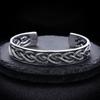 Pulsera de hojas tejidas de plata de ley 925 al por mayor para hombres y mujeres, pulsera ajustable abierta, joyería personalizada retro de plata tailandesa de moda.