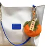 Colgante de Felpa con Diseño de Caqui Pequeño, Caqui de Imitación de Piel de Conejo, Llavero Colgante de Bola de Felpa para Bolsa