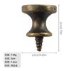 Tirador de círculo sólido de un solo agujero de aleación de zinc estilo retro chino para cajón, armario, con tornillos, bronce