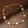 Collar de concha de abulón vintage de lujo ligero para mujer, cadena para suéter de diseño exclusivo, accesorio de cadena para clavícula de alta gama al por mayor