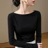 Novo top de base modal 2026 para mulheres, design de um ombro para o outono, caimento justo e um visual sofisticado