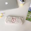 Bolsa de Pelúcia de Cereja Estilo Ins Grande Capacidade de Armazenamento Bolsa Cosmética Estudante Estojo Portátil