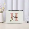 Bolsa de Maquiagem Floral Carta Casamento Presente para Madrinha Organizador de Cosméticos de Viagem Bolsa Lateral Estojo para Lápis Feminino Carteira