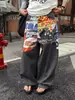Calça feminina de emagrecimento comprida para comércio exterior com letras esportivas, versátil, com bom caimento, estampa estilo americano, perna larga