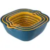Cesta de drenaje para lavadero de verduras de doble capa, juego de seis piezas, plato de fruta para lavar la cocina, sala de estar, hogar, Taobao, lavadero de verduras, cesta para verduras