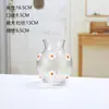 Jarrón decorativo de cristal de margarita pequeña creativa, nuevo adorno de jarrón para el hogar estilo chino, jarrón de cristal decorativo suave hidropónico exquisito