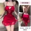 Yiyue lingerie sexy original desejo puro sexy decote profundo cetim renda tentação camisola plus size pijama com cadarço 8804