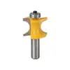 Fresa para carpintería 1/4 Mango Rodamiento Cuchilla de Semicírculo Positivo Fresadora de Recorte Cabezal de Corte de Acero de Tungsteno Mango de 6.35