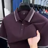 Camisa Polo de Manga Curta Douyin para Homens, Casual de Negócios de Verão, Camiseta Respirável de Algodão Puro para Jovens e Meia-Idade