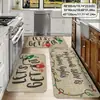 Felpudo de decoración navideña transfronterizo, alfombrilla de cocina de terciopelo de cristal, absorbente de agua y aceite, antimanchas, alfombra de fácil cuidado