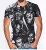Película de Terror Asesino Jason Voorhees Deportivo Casual Gráfico Impreso en 3D Cuello Redondo Camiseta de Manga Corta para Hombre