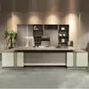 Mesa de Escritório Boss Semi 2,4m Conjunto de Mesa e Cadeira de Escritório Simples Moderna Mesa de Presidente Gerente Mesa Executiva Mesa Grande