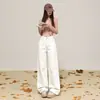Versión mejorada: Pantalones vaqueros de cintura alta para mujer, ultrasuaves, de pierna ancha, para otoño de 2026, holgados y versátiles, de largo hasta el suelo, de Yichun