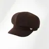 Sombrero de moda coreano para mujer de otoño e invierno, circunferencia de cabeza grande, adelgazante de cara, gorra de pico de pato, boina retro británica de rayas finas