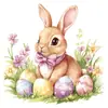 Pegatinas de Pared de Pascua al por Mayor 2026 Nuevas Pegatinas Estáticas de Conejo y Huevo Transfronterizas para Decoración de Sala de Estar y Dormitorio