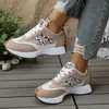 Zapatillas Deportivas Casuales Versátiles para Mujer, con Suela Gruesa, que Aumentan la Altura, Estampado de Leopardo Transfronterizo, Bloques de Color, Nueva Colección Primavera-Otoño, Tallas Grandes