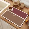 Tapete Drenante de Tierra de Diatomeas para Encimera de Cocina, Tapete Absorbente Simple para Platos del Hogar, Tapete Protector de Goma para Barra de Bar