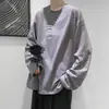 Camiseta de manga larga para hombre, moderna, holgada, otoño, camiseta interior para hombre, para parejas, 2023, nueva moda ins, marca de ropa para niños