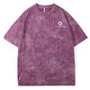 T3512 Camiseta de Verano para Hombre Tallas Grandes Nuevas Llegadas 260g Pesada Lavada a la Piedra, Marca de Moda Holgada Hombro Caído Estampada Manga Corta.