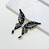 Broche de Animales Simple de Moda Estilo Coreano, de Alta Gama Incrustado con Pedrería, Broche de Mariposa con Goteo de Aceite, para Ropa de Mujer con Anti-Exposición