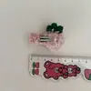 Novo gancho de mão contas de lã morango presilha de cabelo infantil tiara par de presilhas presilha lateral elástico pequeno