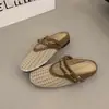 Mules de Verano para Mujer para Exteriores 2026 Nuevos Sandalias Birkenstock de Malla Tejida Hueca Vintage Zapatillas de Suela Gruesa