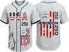 Jerseys de Béisbol Personalizados de Manga Corta con Logo Bordado Impreso del 250 Aniversario Americano, Camisas Estilo Americano, Jerseys de Fútbol Hechos a Medida con Tu Propio Diseño