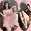 Roupa Íntima Sexy Desejo Puro Gancho Aberto Não Precisa Tirar Laço Pérola Suspensório Camisola Transparente Desejo Puro Renda Borboleta Conjunto