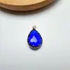 Accesorios Transfronterizos para Manualidades Flor de Garra Chapada en Oro Cobre Cristal de Color Gota de Agua Colgante Pendientes Anillo Collar Pasador Ropa
