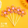 Decoração Fresca e Simples de Bolo Floral com Flores Coloridas Falsas de Fondant, Flores Pequenas de EVA Coloridas de Camada Dupla Toppers para Decoração de Confeitaria