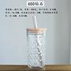 Vaso Mason nuevo de punto transfronterizo con tapa de bambú y popote de vidrio, vaso para bebida fría, vaso para jugo, vaso para té con leche