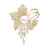 Broche de perlas de alta calidad para mujer, elegante broche para traje, abrigo, alfiler fijo para ropa, hebilla antiluz, joyería.