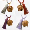 Escultura em Madeira de Jujuba Fulminada Estilo Nacional Retrô Pingente DIY Acessórios de Brincadeira Cultural Cordão de Celular Chaveiro Pingente de Bolsa de Madeira