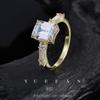 Anillo de Plata de Ley S925 de Moda con Corte Esmeralda de 3 Quilates para Mujer, Estilo de Lujo Europeo y Americano, Anillo Cerrado con un Toque de Alta Gama
