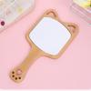 Comercio electrónico transfronterizo orejas de gato creativas espejo de maquillaje portátil de bambú dormitorio de estudiante espejo de mano estilo coreano chica sosteniendo regalo