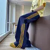 Fábrica de Origem Calças de Três Listras Masculinas Esportivas Longas Soltas Retas de Perna Larga Casuais Calças Longas de Seda de Gelo Masculinas