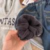 Jeans de Otoño e Invierno para Niños y Niñas, Pantalones Jogger Tipo Zanahoria Gruesos con Forro Polar, Estilo Coreano, Marca de Tendencia Infantil