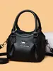 Bolso de Mano de Cuero Suave de Gama Alta 2026 Nueva Moda Tendencia Versátil Bolso de Hombro Gran Capacidad Bolso Cruzado Bolso para Mamá