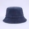Chapéu de Pescador Lavado Retrô Transfronteiriço da Amazon Simples Tendência Unissex Versátil Dobrável Chapéu Balde de Jeans Moda