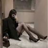 Calcetines de Rasgar a Mano Delgados Desechables Hotel Club Seda Negra y Blanca JK Chica Popular Medias Sexys Amor