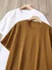 Camiseta de Algodão Puro Pesado 230G Gola Pequena Manga Curta Verão Masculina Americana Solta Cor Sólida Branca Nova Camiseta Top para Homens e Mulheres