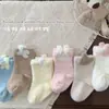 Calcetines gruesos de forro polar para niñas para otoño e invierno, calcetines sueltos para bebés recién nacidos para otoño e invierno, calcetines de media pantorrilla para niños y niñas