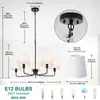 Lámpara de sala de estar estilo francés, lámpara de comedor de tela vintage, lámpara de estudio simple y elegante, candelabro de dormitorio estilo campestre americano retro negro