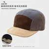 Boné de Baseball em Veludo Cotelê Color Block, Novo Estilo Outono e Inverno, Aba com Fio de Alumínio, Boné de Baseball Liso Emagrecedor, Boné Americano de Cinco Painéis