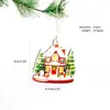 Decoraciones Navideñas de Madera Decoración para el Hogar en Fiestas Artesanías de Madera Hueca Adornos Colgantes Colgantes para Árbol de Navidad Estilo Popular