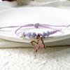 Pulsera simple de estilo Mori coreano con flor de mariposa, pulsera con colgante de cerámica para mujer, pulsera moderna elegante y a la moda