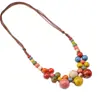 Nuevo Estilo Chino Retro Cerámica Collar Largo Estilo Étnico Cadena Tejida para Suéter Accesorios Literarios Elegantes de Nicho Cadena Colgante Nuevo Estilo