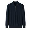Gola Reversível Meio Zíper Suéter Masculino de Ombro 100% Caxemira Espessado Malha 16 Fios Liso Zíper YKK Camiseta Clássica