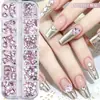 Acessórios para Nail Art 12 Compartimentos Diamante Forma Irregular Fundo Pontiagudo Strass AB Vidro Irregular Pacote Misto de Diamantes Decoração de Unhas